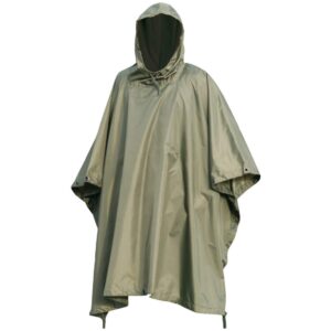 Mil-Tec Ripstop Wet Weather Poncho, Multi-Use Bivouac Sack, Emergency Shelter Tent (OLIVE)