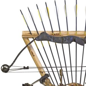 Rush Creek Creations Rustic 2 Compound Bow - 12 Arrow Wall Storage Rack - 5 Minute Assembly - Handcrafted , 31.5” L x 5” W x 32.75” H