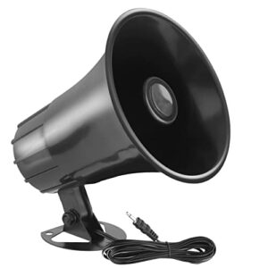 pyle all-weather mono trumpet horn speaker - 5” portable pa speaker with 8 ohms impedance & 25 watts peak power - 180 degree swiveling adjustable bracket for easy maneuverability - pyle psp8