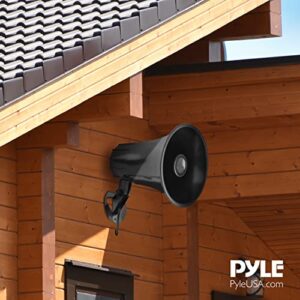 Pyle All-Weather Mono Trumpet Horn Speaker - 5” Portable PA Speaker with 8 Ohms Impedance & 25 Watts Peak Power - 180 Degree Swiveling Adjustable Bracket for Easy Maneuverability - Pyle PSP8