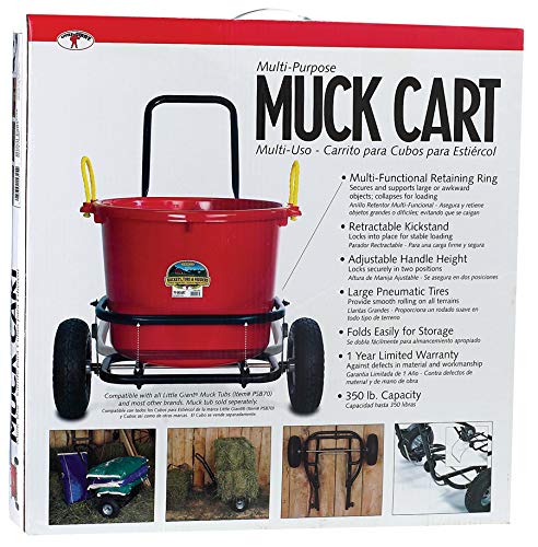 Little Giant® Muck Cart | Large Bucket or Tub Cart | Muck Cart with Wheels | Holds Up to 350 lbs