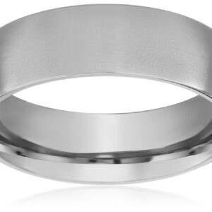 Sabrina Silver 6mm Titanium Plain Wedding Band/Thumb Ring Domed Comfort-Fit Matte Finish 5/16 inch size 9