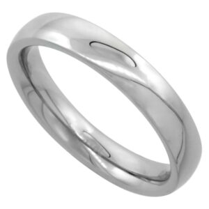 surgical steel plain wedding band/thumb ring 4mm domed comfort-fit high polish, size 7