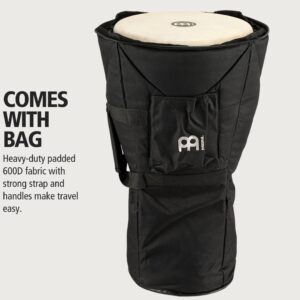 Meinl Percussion ADJ3-XL+BAG African Style Rope Tuned 13-Inch Wood Djembe with Bag, Brown/Black