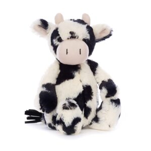 jellycat bashful cow calf stuffed animal, medium, 12 inches