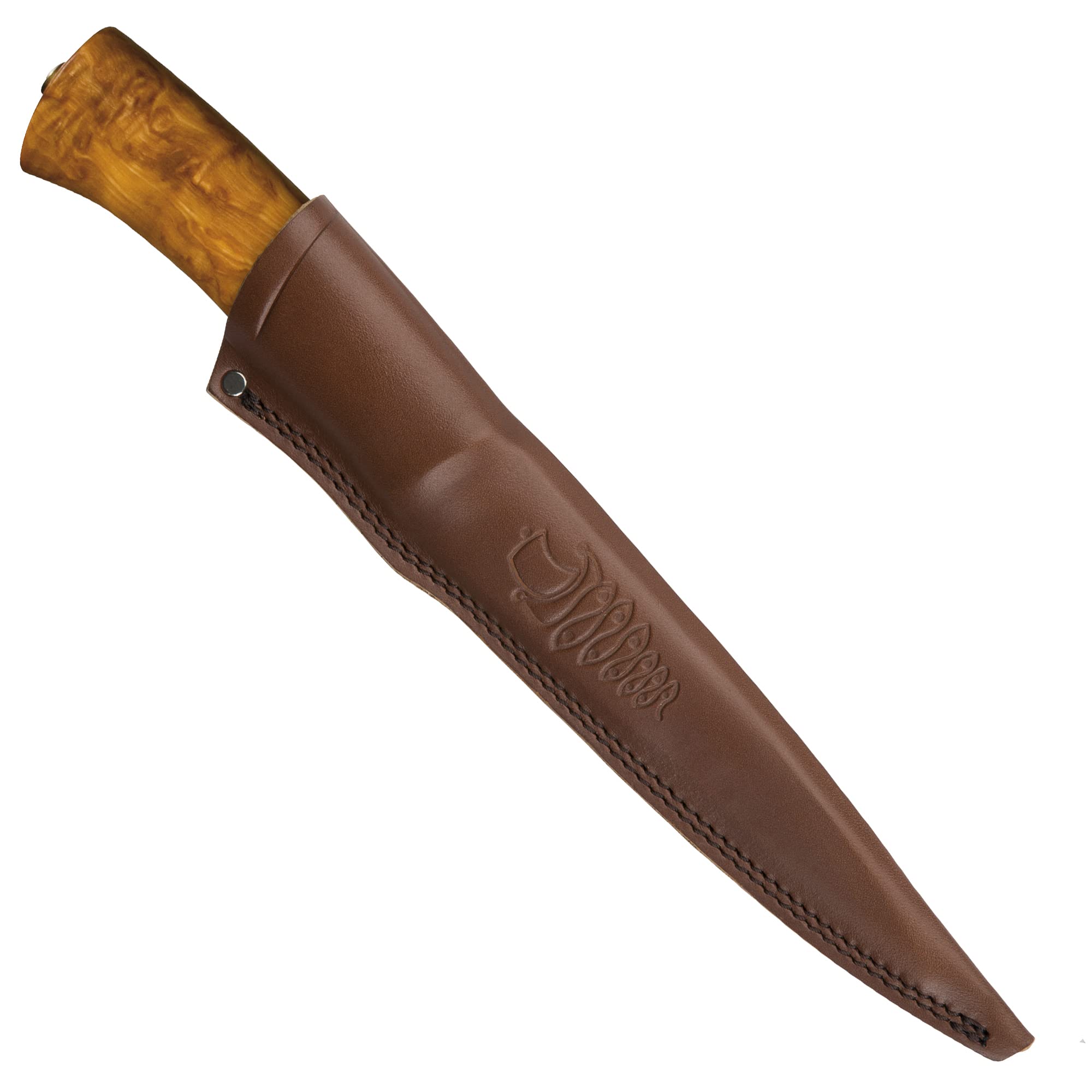 HELLE Knives - Steinbit - Fixed Blade - Fishing Knife - Birch Wood Handle - 12C27 Stainless Steel - Made in Norway