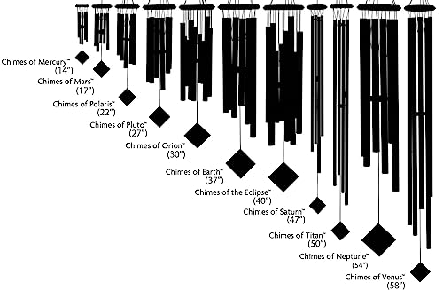 Woodstock Chimes Encore Collection, Chimes of Pluto, 27'' Black Wind Chimes for Outdoor, Patio, Home or Garden Décor (DCK27)