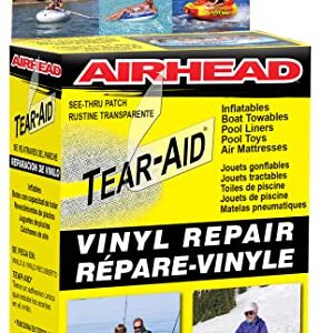 TEAR-AID Vinyl Repair Kit, Type B Clear Patch for Vinyl and Vinyl-Coated Materials, Works on Vinyl Tents, Awnings, Air Matresses, Pool Liners & More, Green Box, Single Pack