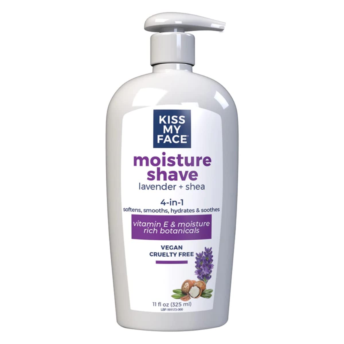 Kiss My Face Moisture Shave Lavender & Shea Pump (325ml), 11 Fl Oz (Pack of 2)