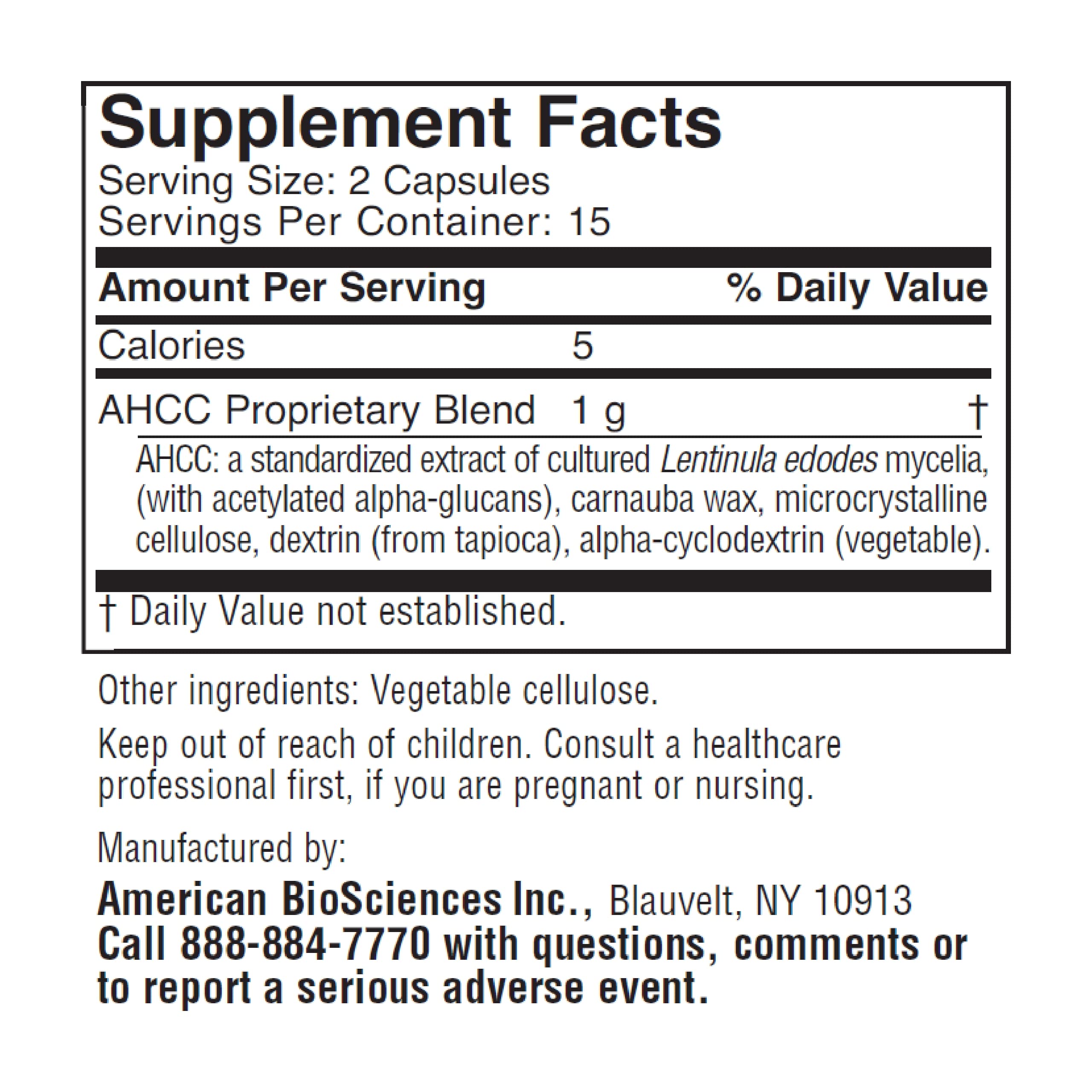 American BioSciences ImmPower AHCC Supplement 6-Pack, Enhanced Immune Support, Natural Killer Cell Activity and Cytokine Production, 30 Vegetarian Capsules, 500 milligrams per Capsule