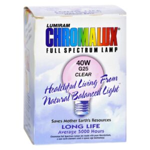 chromalux - chromalux g25 40w clear lamp, 40w, 1 bulb