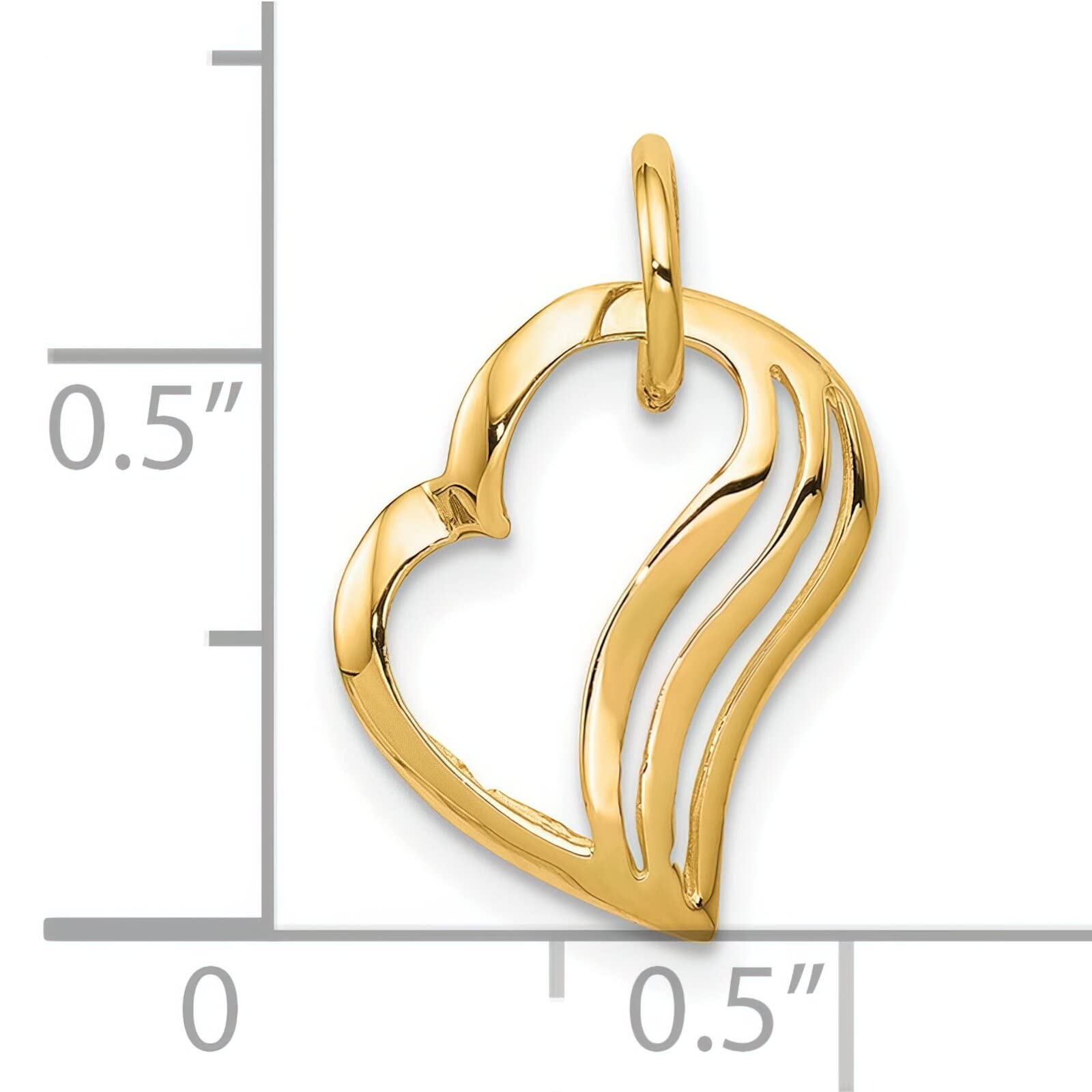 FindingKing 10K Yellow Gold Heart Charm Love Valentines Jewelry