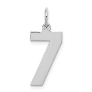 findingking sterling silver medium polished number 7 charm pendant