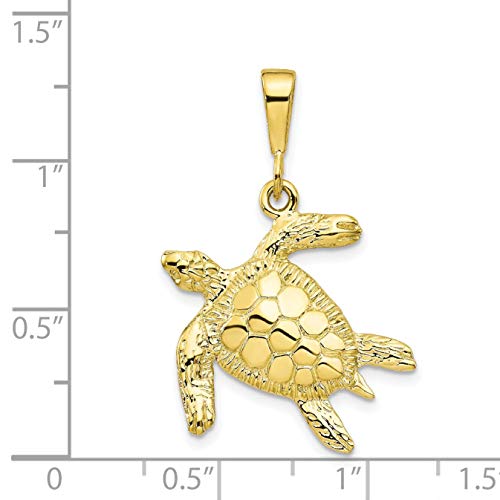 FindingKing 10K Yellow Gold Turtle Charm Sea Life Polished Jewelry!