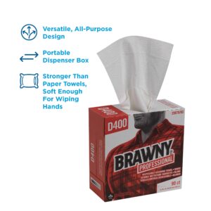 GEORGIA-PACIFIC Brawny Professional D400 Disposable Cleaning Towel, Tall Box, White, 1 Box (20070/03)