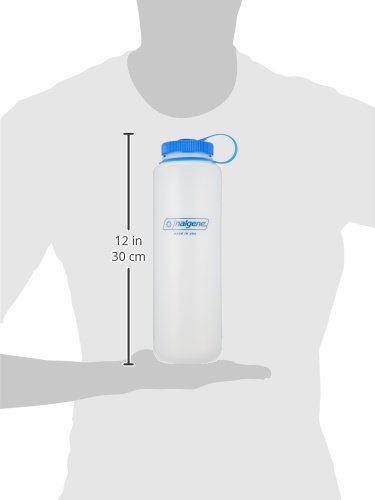 Nalgene HDPE Wide Mouth Water Bottle, Clear, 48 oz