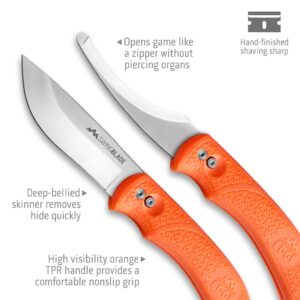 OUTDOOR EDGE SwingBlaze - Two Blades in One, Rotating Skinning and Gutting Fixed Blade Hunting Knife - Includes Nylon Sheath (Orange)