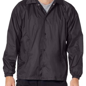 Augusta Sportswear Men's Standard Nylon Coach's Jacket/Lined, Black, X-Large