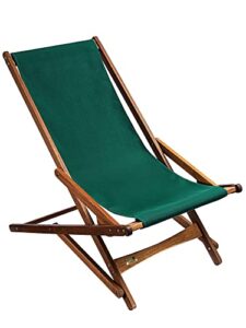 byer of maine pangean glider chair - portable camping chair, outside furniture, foldable chair and space saving furniture - wood, holds up to 250 pounds, green