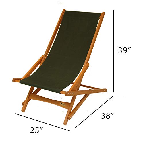 BYER OF MAINE Pangean Glider Chair - Portable Camping Chair, Outside Furniture, Foldable Chair and Space Saving Furniture - Wood, Holds Up to 250 pounds, Green