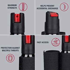 SABRE Cyclist Pepper Spray with Adjustable Bike Strap, 45 Burst, 10 Foot (3 meter) Range, Tear Away Hook and Loop Design For Quick Access