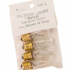 House of Troy 15T4-BAG 15 Watt T4 Bulbs, Pack of 4