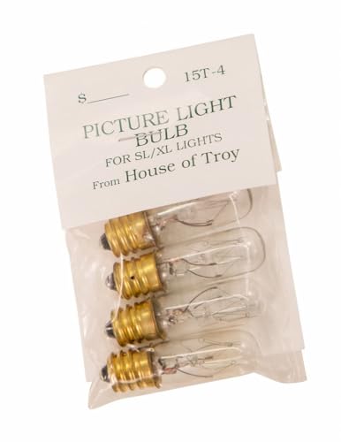 House of Troy 15T4-BAG 15 Watt T4 Bulbs, Pack of 4