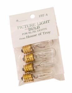 house of troy 15t4-bag 15 watt t4 bulbs, pack of 4