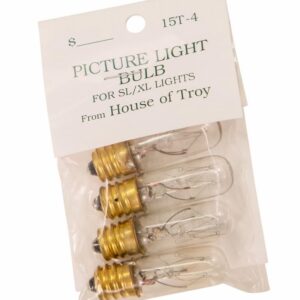 House of Troy 15T4-BAG 15 Watt T4 Bulbs, Pack of 4