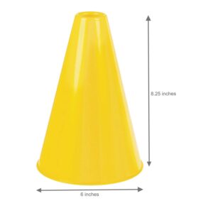 Yellow Plastic Megaphone (8.25" x 6") – 1 Pc - Eco-Friendly & Lightweight Design - Ideal For Sports Events, Parties & Cheerleading