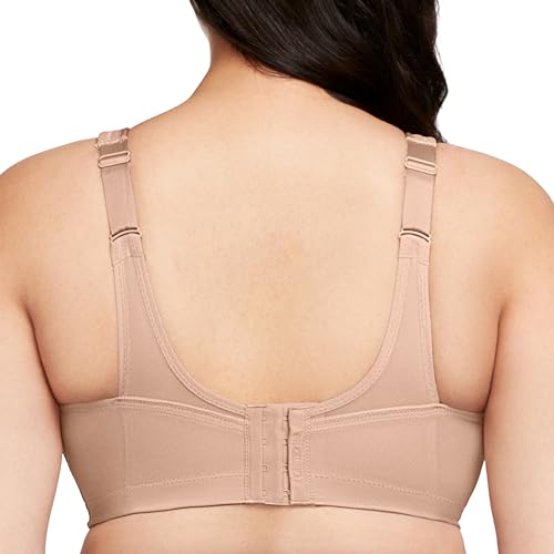 Glamorise Full Figure Plus Size MagicLift Seamless Sports Bra Wirefree #1006 Café