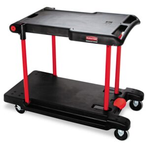 Rubbermaid Commercial Products Convertible Folding Utility Dolly/Cart/Platform Truck with wheels, 400 lbs Capacity, for Moving/Warehouse/Office (FG430000BLA)