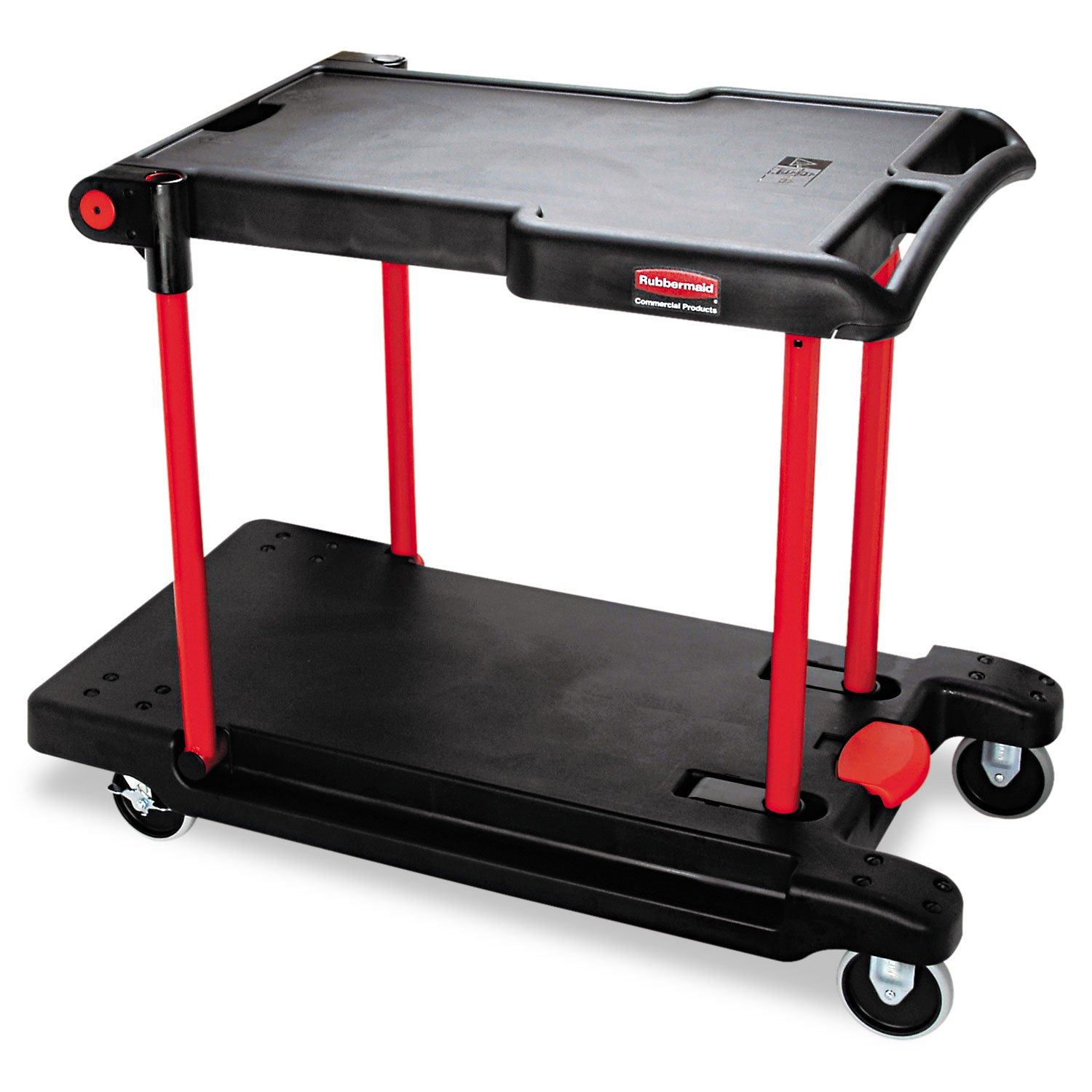 Rubbermaid Commercial Products Convertible Folding Utility Dolly/Cart/Platform Truck with wheels, 400 lbs Capacity, for Moving/Warehouse/Office (FG430000BLA)