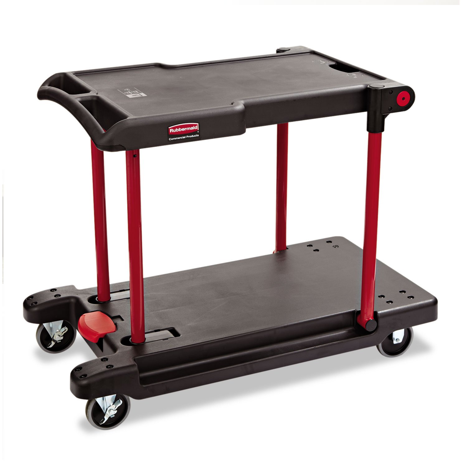 Rubbermaid Commercial Products Convertible Folding Utility Dolly/Cart/Platform Truck with wheels, 400 lbs Capacity, for Moving/Warehouse/Office (FG430000BLA)