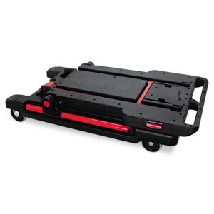 Rubbermaid Commercial Products Convertible Folding Utility Dolly/Cart/Platform Truck with wheels, 400 lbs Capacity, for Moving/Warehouse/Office (FG430000BLA)