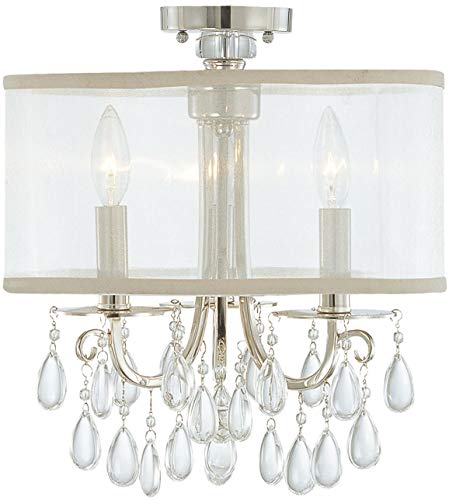 Hampton 3 Light Polished Chrome Clear Crystal Drum Shade Mini Chandelier