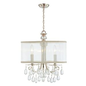 Hampton 3 Light Polished Chrome Clear Crystal Drum Shade Mini Chandelier