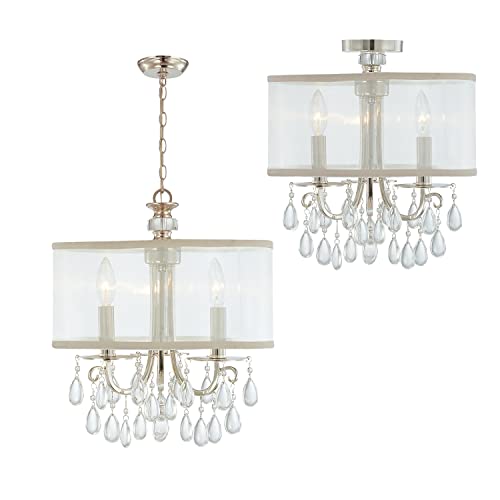 Hampton 3 Light Polished Chrome Clear Crystal Drum Shade Mini Chandelier