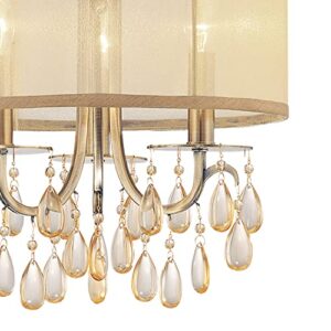 Hampton 3 Light Polished Chrome Clear Crystal Drum Shade Mini Chandelier