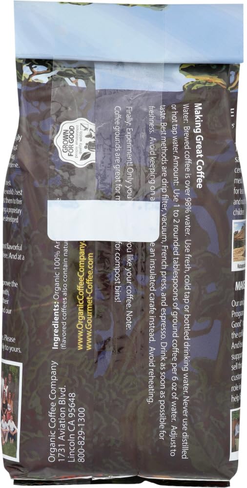 The Organic Coffee Co. Ground, French Roast, 12 Ounce (Pack of 3)