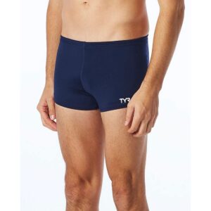 TYR Men's Tyreco Square Leg Swimsuit Brief Jammer, Black, 34