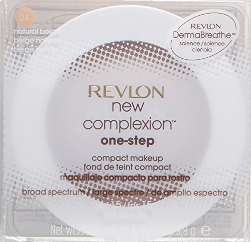 Revlon Foundation, New Complexion One-Step Face Makeup, Longwear Light Coverage with Matte Finish, SPF 15, Cream to Powder Formula, Oil Free, 004 Natural Beige, 0.35 Oz