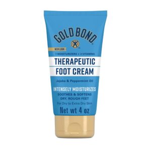 Gold Bond Therapeutic Foot Cream, With Jojoba & Peppermint Oil, Foot Moisturizer, 4 oz