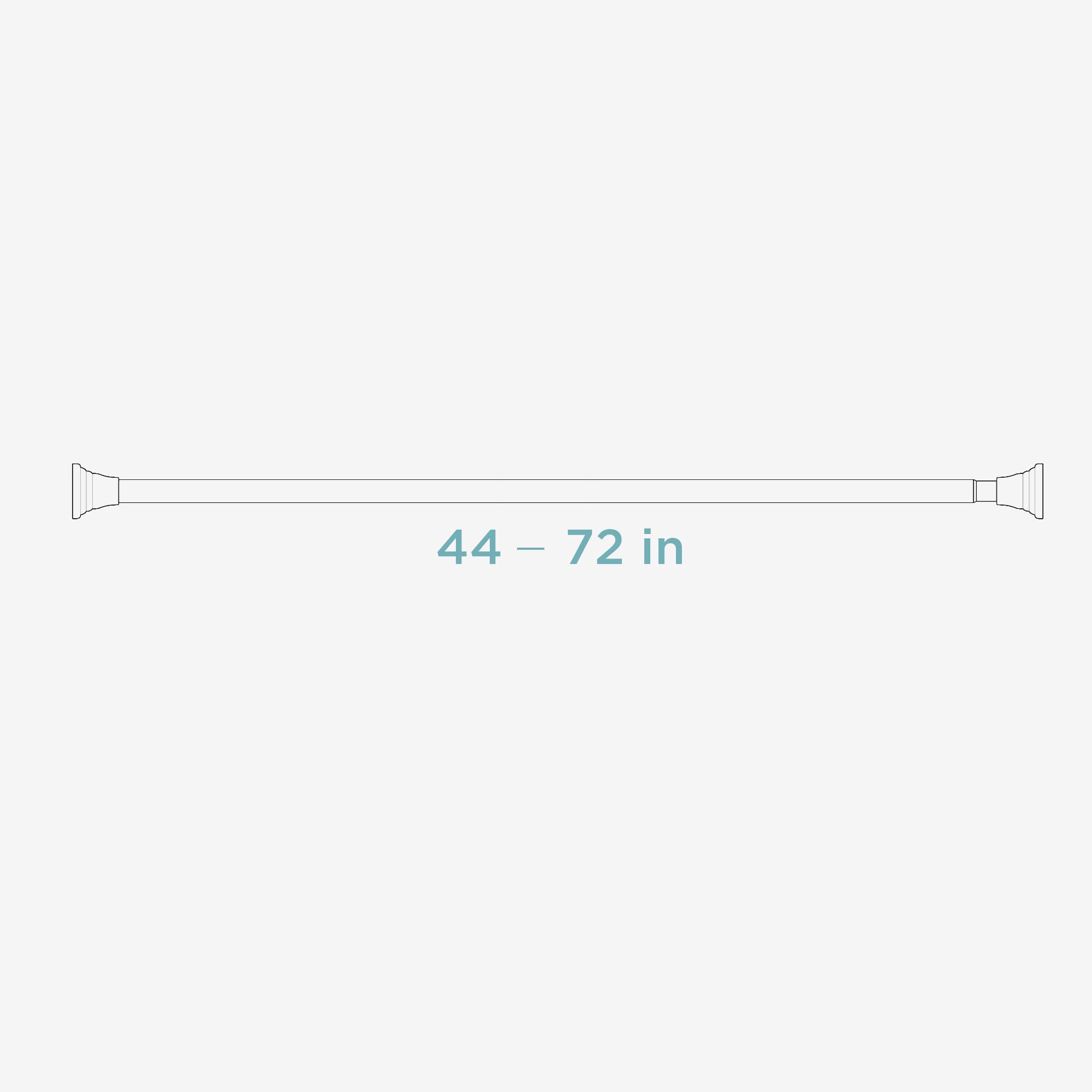 Zenna Home Adjustable Tension Shower Curtain Rod, Adjusts from 44" to 72", Rust-Resistant Steel Shower Rod, No Tools, No Drilling, White