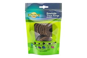 petsafe natural rawhide treat ring refills for busy buddy dog toys, size b fits small/medium and medium toys, 16 rings