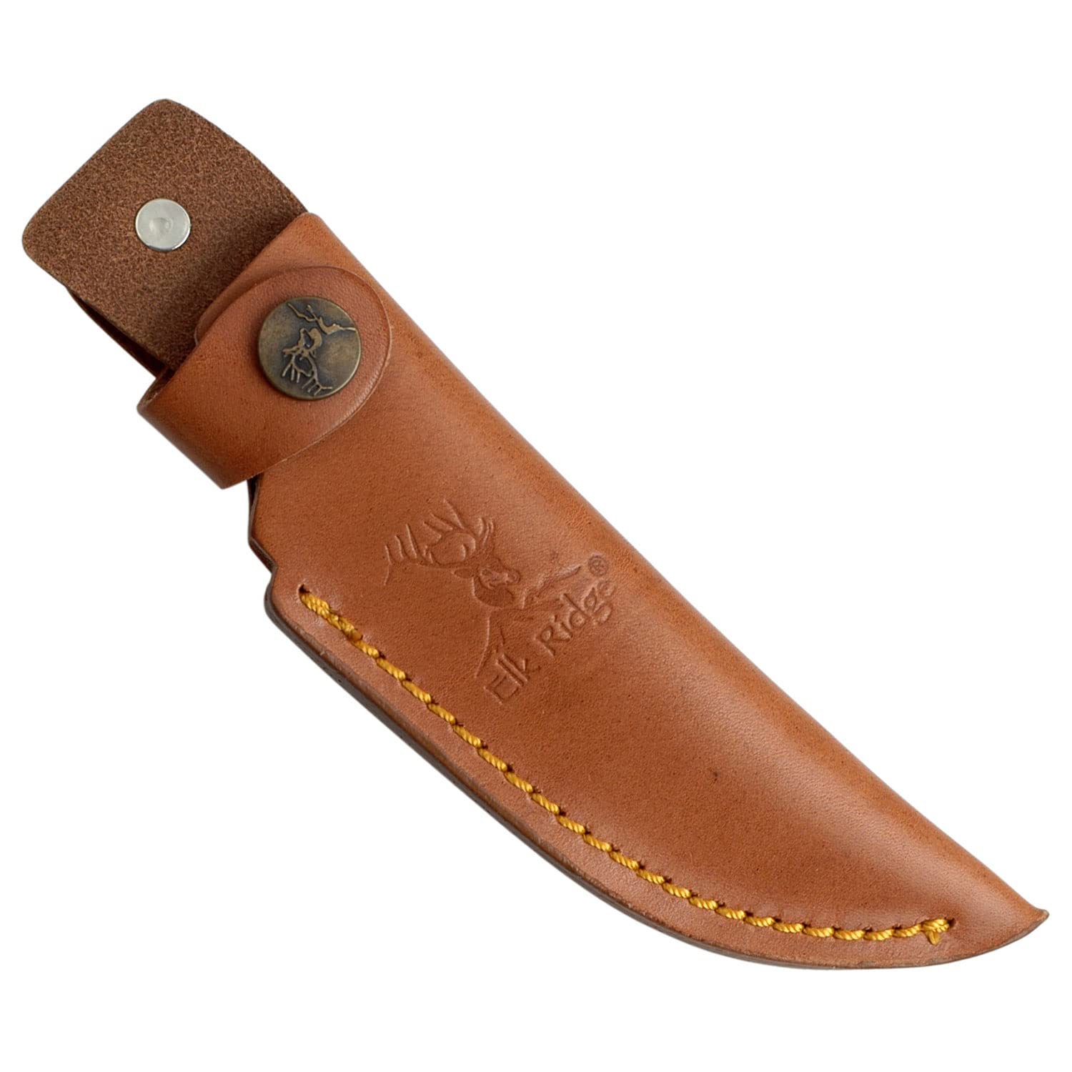 Elk Ridge - Outdoors Fixed Blade Knife - 9.5-in Overall, Mirror Finished Stainless Steel Blade, Full Tang, Wood Handle, Leather Sheath - Hunting, Camping, Survival - ER-052