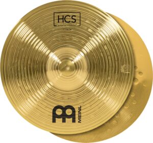 meinl cymbals hcs hihats cymbals for drum set, made in germany — traditional medium brass, 2-year warranty, 13" hi hat pair (hcs13h)