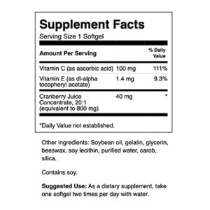 Swanson Cranberry - Supports Urinary Tract Health, Bladder Control, and Promotes Healthy Kidney Function - Cranberry Supplement Made with 20:1 Cranberry Juice Concentrate - (180 Softgels)