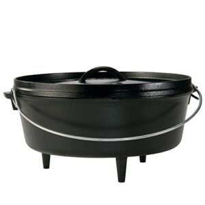 lodge logic camp oven 6 qt. cast iron pre-seasoned, round 12"