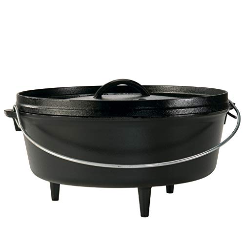 Lodge Logic Camp Oven 6 Qt. Cast Iron Pre-Seasoned, Round 12"